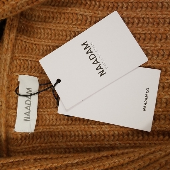 💕NAADAM💕 Cashmere Fisherman Shawl Cardigan  ~ Ginger Brown XL NWT - Picture 13 of 15